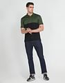 Arrow Sports Colour Block Ribbed Collar Polo Shirt