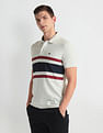 Arrow Sports Horizontal Stripe Pique Polo Shirt