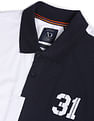 AD by Arvind Cotton Colour Block Logo Polo Shirt