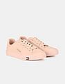 Tommy Hilfiger Women Pink Low Top Perforated Lace Up Sneakers