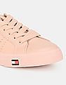 Tommy Hilfiger Women Pink Low Top Perforated Lace Up Sneakers