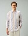 Arrow Sport Air Soft Manhattan Slim Fit Vertical Striped Shirt