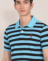 U.S. Polo Assn. Ribbed Collar Striped Polo Shirt