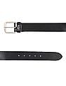 U.S. Polo Assn. Black Metallic Buckle Leather Belt