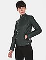 U.S. Polo Assn. Women Asymmetric Zipper Solid Biker Jacket