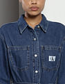 Calvin Klein Bell Sleeve Denim Shirt Dress