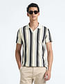 Flying Machine Vertical Stripe Cotton Polo Shirt