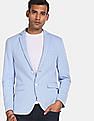 U.S. Polo Assn. Men Light Blue Notch Lapel Collar Casual Blazer