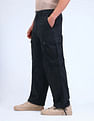 Flying Machine Relaxed Fit Solid Cargo Trousers