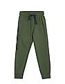 U.S. Polo Assn. Kids Boys Olive Mid Rise Solid Track Pants