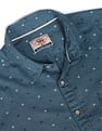 Flying Machine Spread Collar Geometric Print Shirt