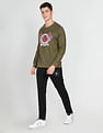 U.S. Polo Assn. Denim Co. Mid Rise Logo Print Solid Track Pants