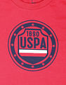 U.S. Polo Assn. Kids Boys Red Printed Cotton Set