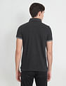 Arrow Sports Striped Sleeve Hem Heathered Polo Shirt