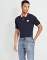 Flying Machine Solid Cotton Polo Shirt