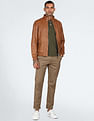 Tommy Hilfiger Men Brown High Neck Harrington Jacket