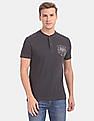 U.S. Polo Assn. Denim Co. Black Heathered Henley T-Shirt