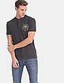 U.S. Polo Assn. Denim Co. Black Heathered Henley T-Shirt