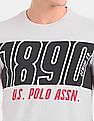 U.S. Polo Assn. Denim Co. Grey Cut And Sew Panel Brand Print T-Shirt