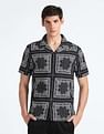 Flying Machine Motif Print Cotton Modal Shirt