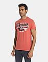 U.S. Polo Assn. Men Light Red Brand Print Speckled Knit T-Shirt