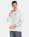 Calvin Klein Men White Round Neck Long Sleeve T-Shirt