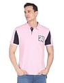 AD by Arvind Cotton Colour Block Polo Shirt