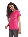 U.S. Polo Assn. Women Roll Up Sleeve Print T-Shirt