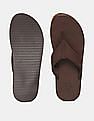 Arrow Men Brown V-Strap Mott Leather Sandals