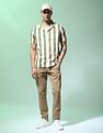 Flying Machine Short Sleeve Vertical Stripe Shirt