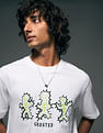 Flying Machine Graphic Printed  Pure Cotton Relaxed Fit T-shirt