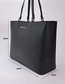 Tommy Hilfiger Solid Black Pu Tote Bag