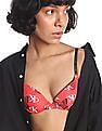 Calvin Klein Underwear Women Red Lined Brand Print Bra