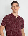 Flying Machine Floral Print Cotton Polo Shirt