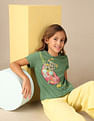 U.S. Polo Assn. Kids Girls Graphic Printed Relaxed Fit T-Shirt