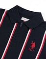 U.S. Polo Assn. Kids Boys Vertical Stripe Cotton Polo Shirt