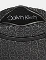 Calvin Klein Men Black Monogram Print Messenger Bag