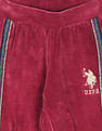 U.S. Polo Assn. Kids Glitter Taped Velvet Track Pants