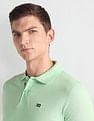Arrow Sports Patterned Collar Solid Polo Shirt