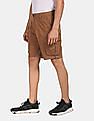 Aeropostale Men Brown Mid Rise Check Cargo Shorts