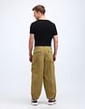 Flying Machine Loose Fit Solid Cargo Trousers