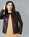 Flying Machine Women Solid Biker Jacket